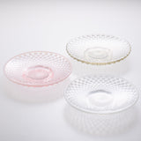 Hirota Arare Pattern Edo Glass Round Plate - MUSUBI KILN - Quality Japanese Tableware and Gift