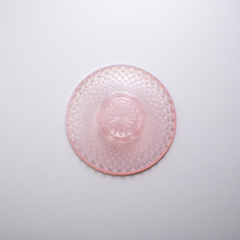 Hirota Arare Pattern Edo Glass Round Plate - MUSUBI KILN - Quality Japanese Tableware and Gift