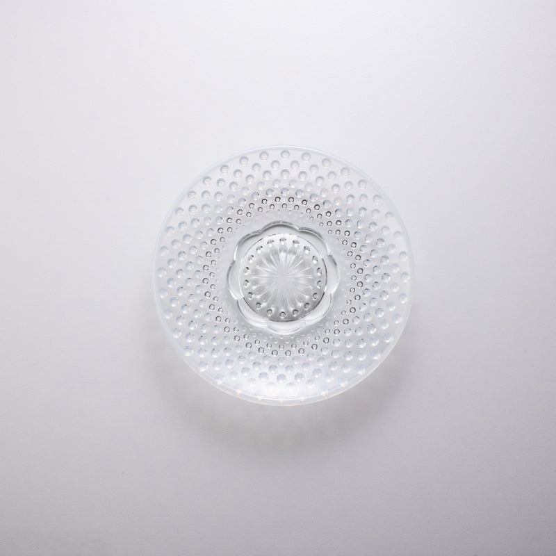 Hirota Arare Pattern Edo Glass Round Plate - MUSUBI KILN - Quality Japanese Tableware and Gift