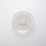 Hirota Arare Pattern Edo Glass Round Plate - MUSUBI KILN - Quality Japanese Tableware and Gift