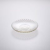 Hirota Arare Pattern Edo Glass Round Plate - MUSUBI KILN - Quality Japanese Tableware and Gift