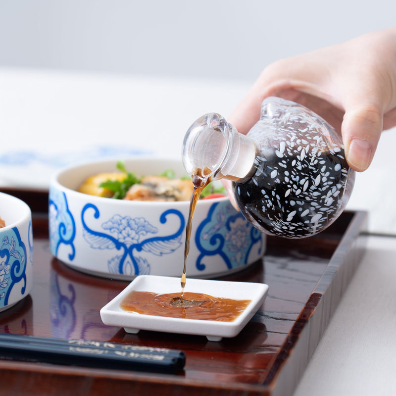 Hirota Blue Bird Edo Glass Soy Sauce Dispenser - MUSUBI KILN - Quality Japanese Tableware and Gift