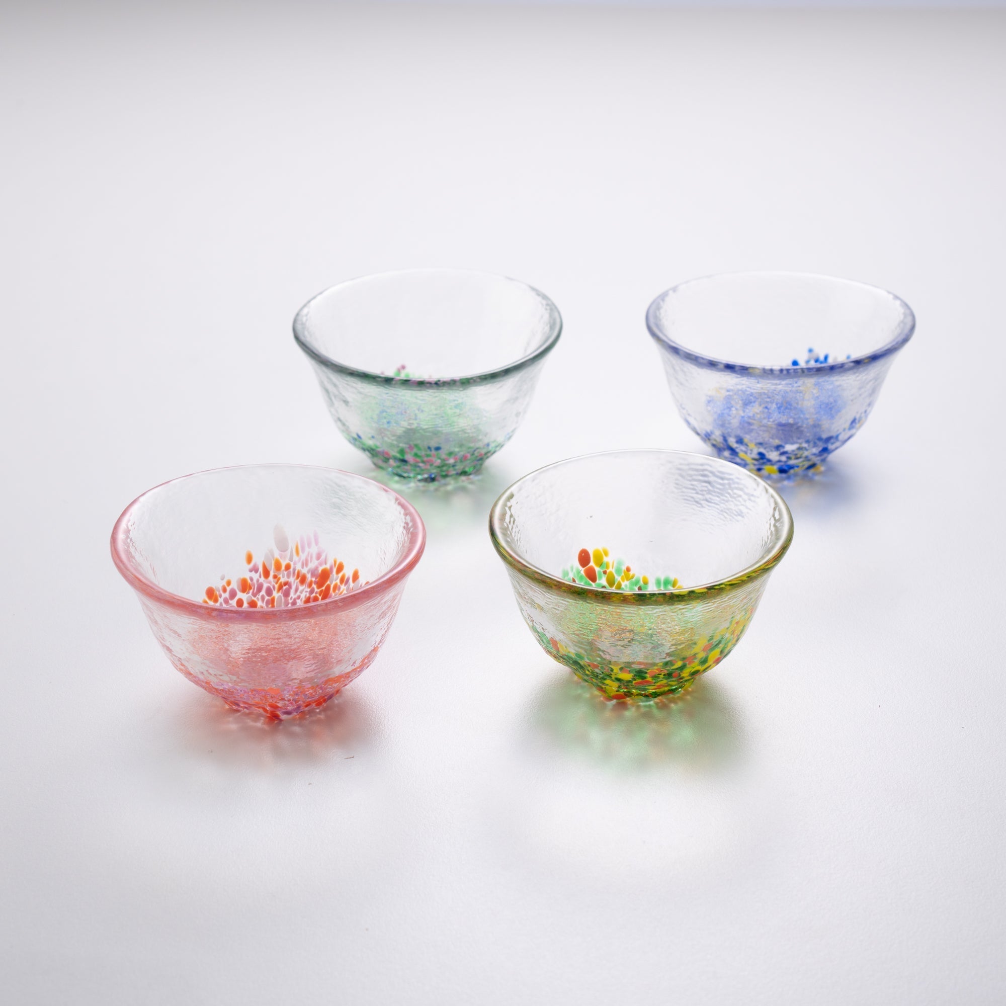 Hirota Four Seasons Color Edo Glass Ochoko Sake Cup