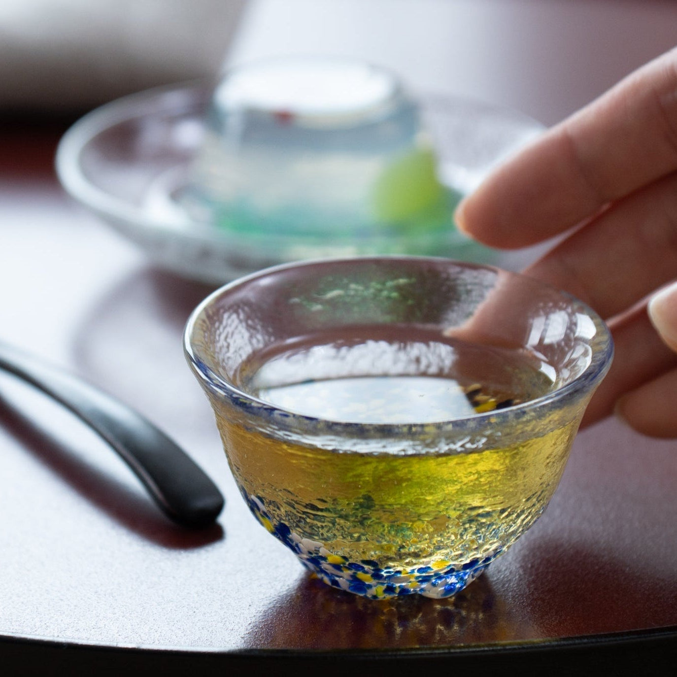 Hirota Four Seasons Color Edo Glass Ochoko Sake Cup - MUSUBI KILN - Quality Japanese Tableware and Gift