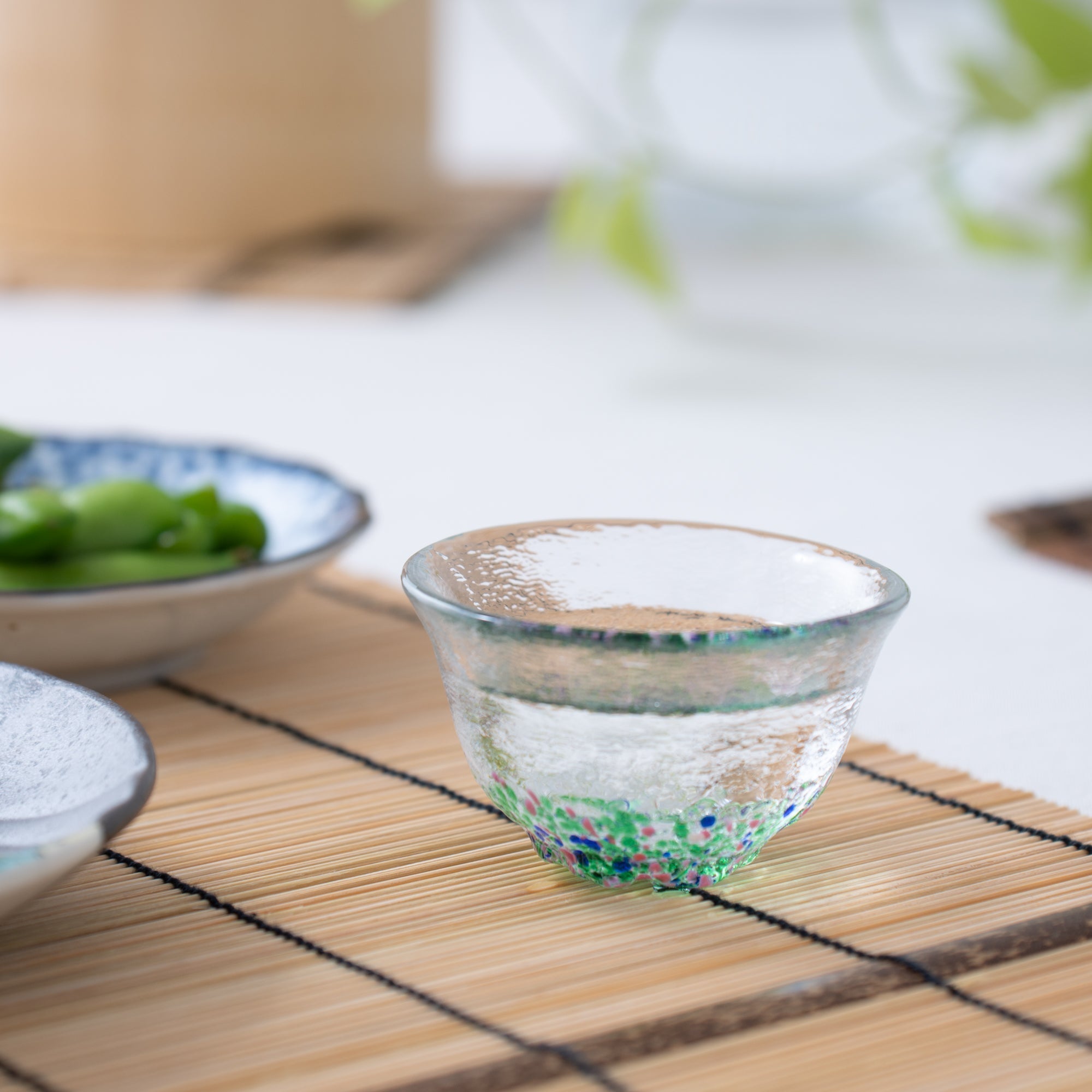 Hirota Four Seasons Color Edo Glass Ochoko Sake Cup - MUSUBI KILN - Quality Japanese Tableware and Gift