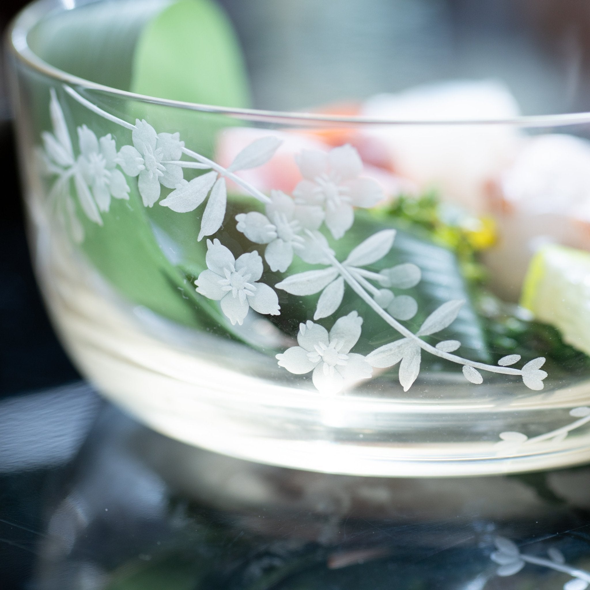 Hirota Weeping Cherry Blossom Edo Kiriko Cut Glass Bowl - MUSUBI KILN - Quality Japanese Tableware and Gift