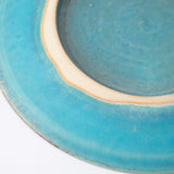 Hissan Pottery Hibino Malibu Turquoise Shigaraki Ware Round Plate 9 in - MUSUBI KILN - Quality Japanese Tableware and Gift