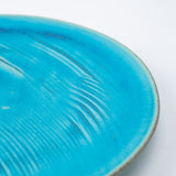 Hissan Pottery Hibino Malibu Turquoise Shigaraki Ware Round Plate 9 in - MUSUBI KILN - Quality Japanese Tableware and Gift