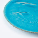 Hissan Pottery Hibino Malibu Turquoise Shigaraki Ware Round Plate 9 in - MUSUBI KILN - Quality Japanese Tableware and Gift