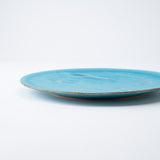 Hissan Pottery Hibino Malibu Turquoise Shigaraki Ware Round Plate 9 in - MUSUBI KILN - Quality Japanese Tableware and Gift