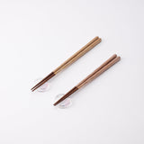 Hosho Wakasa Lacquerware Chopsticks 23 cm (9 in) / 21 cm (8.3 in) and Cherry Blossoms Petal Chopstick Rests (Set of Two) - MUSUBI KILN - Quality Japanese Tableware and Gift