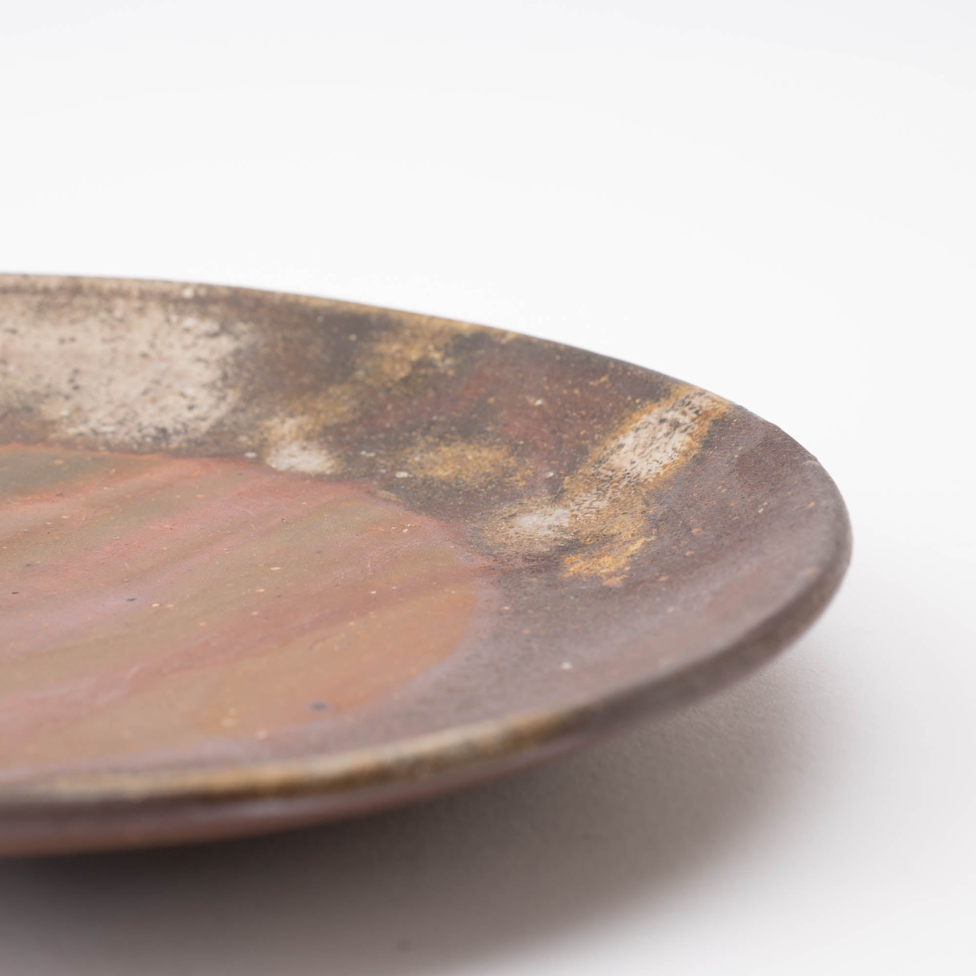 Hozan Kiln Botamochi Bizen Ware Round Plate - MUSUBI KILN - Quality Japanese Tableware and Gift