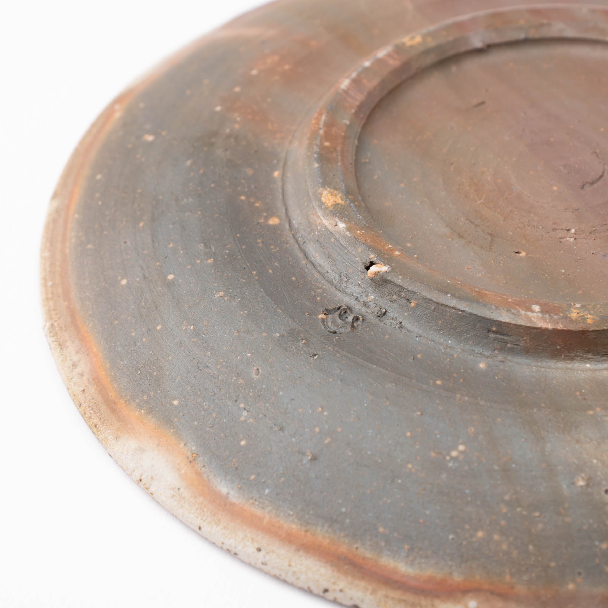 Hozan Kiln Botamochi Bizen Ware Round Plate - MUSUBI KILN - Quality Japanese Tableware and Gift