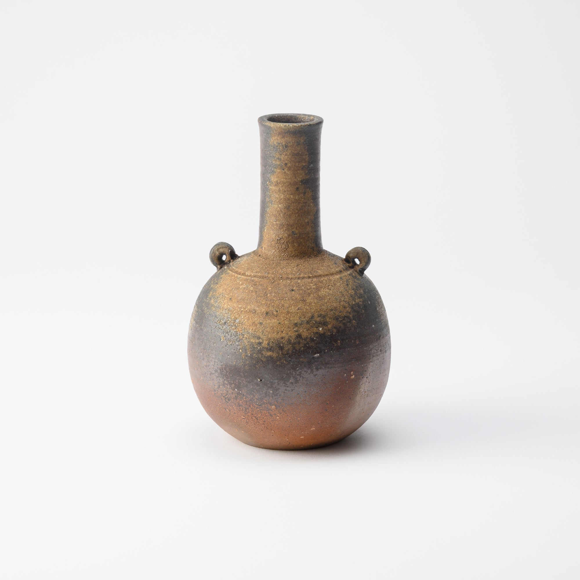 Hozan Kiln Goma Bizen Ware Crane Neck Flower Vase - MUSUBI KILN - Quality Japanese Tableware and Gift