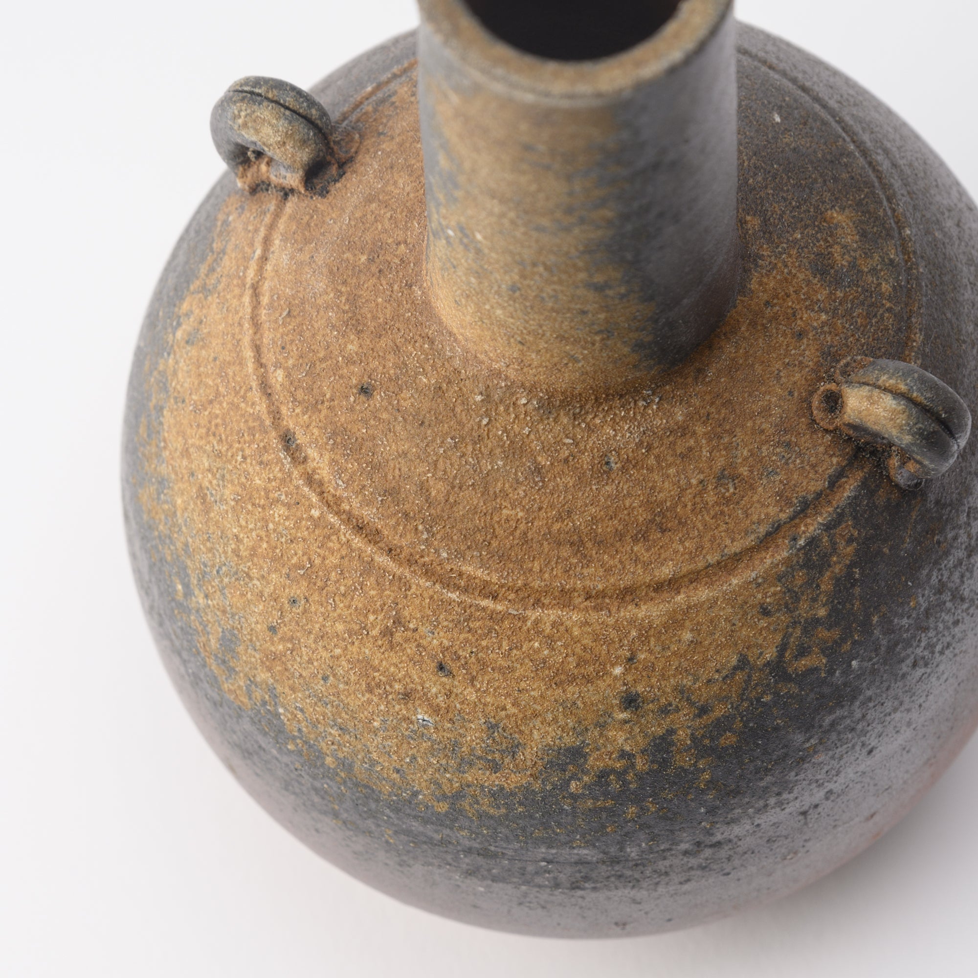 Hozan Kiln Goma Bizen Ware Crane Neck Flower Vase - MUSUBI KILN - Quality Japanese Tableware and Gift