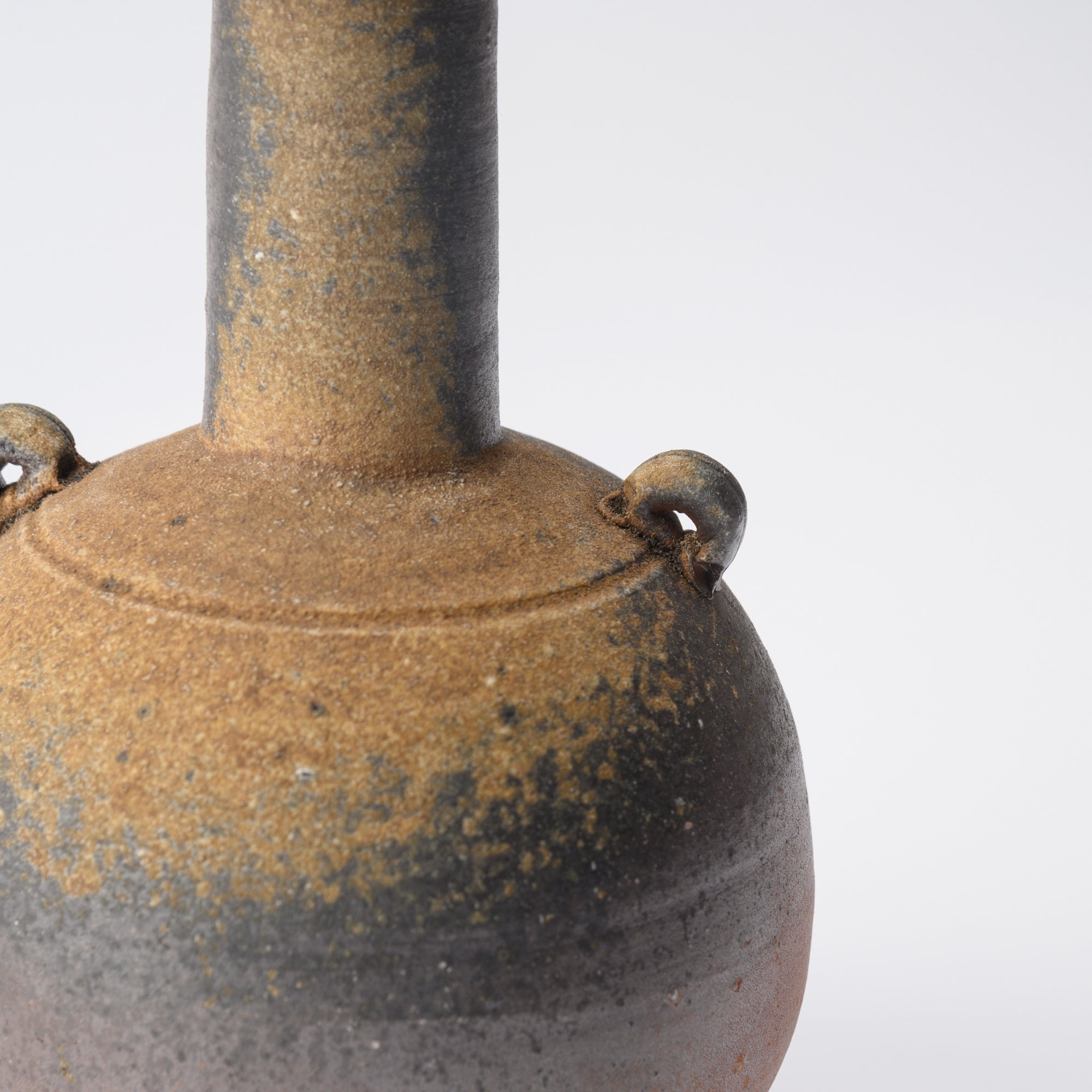 Hozan Kiln Goma Bizen Ware Crane Neck Flower Vase - MUSUBI KILN - Quality Japanese Tableware and Gift