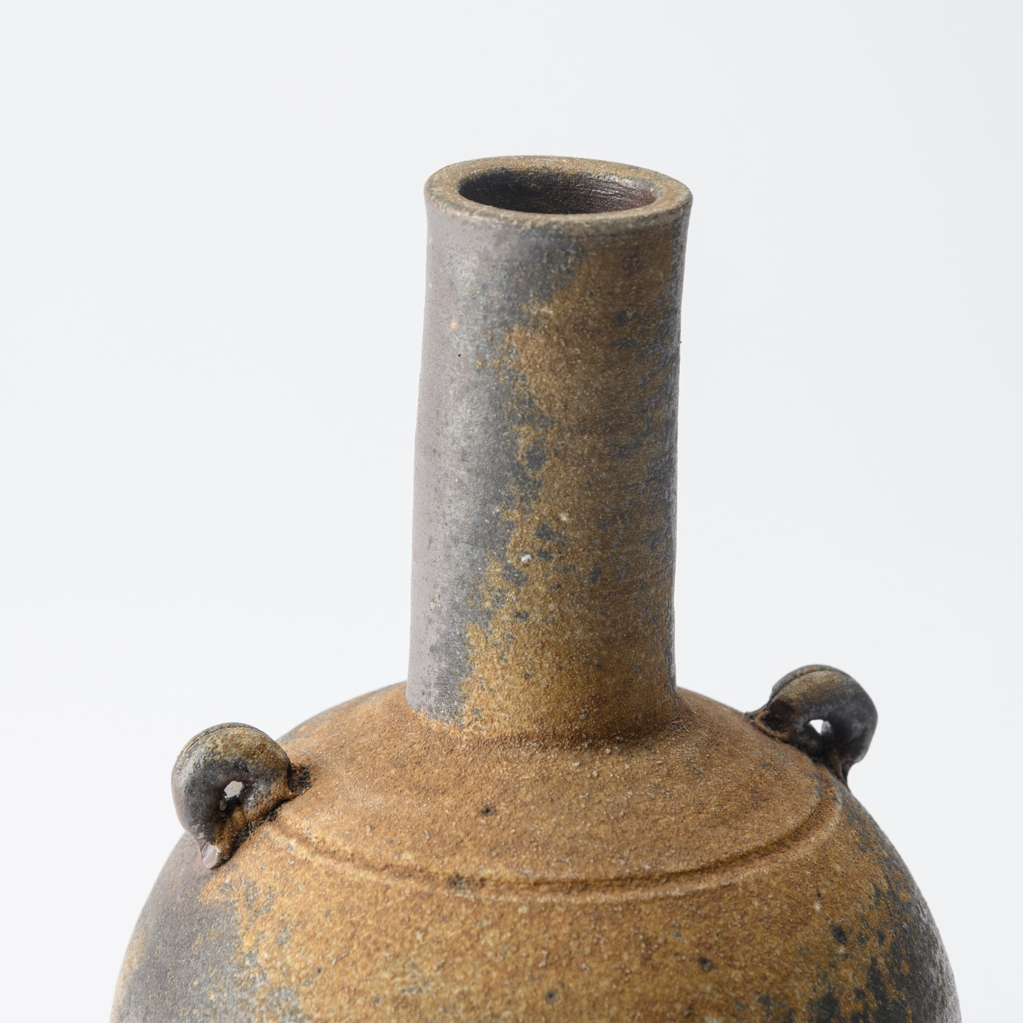 Hozan Kiln Goma Bizen Ware Crane Neck Flower Vase - MUSUBI KILN - Quality Japanese Tableware and Gift