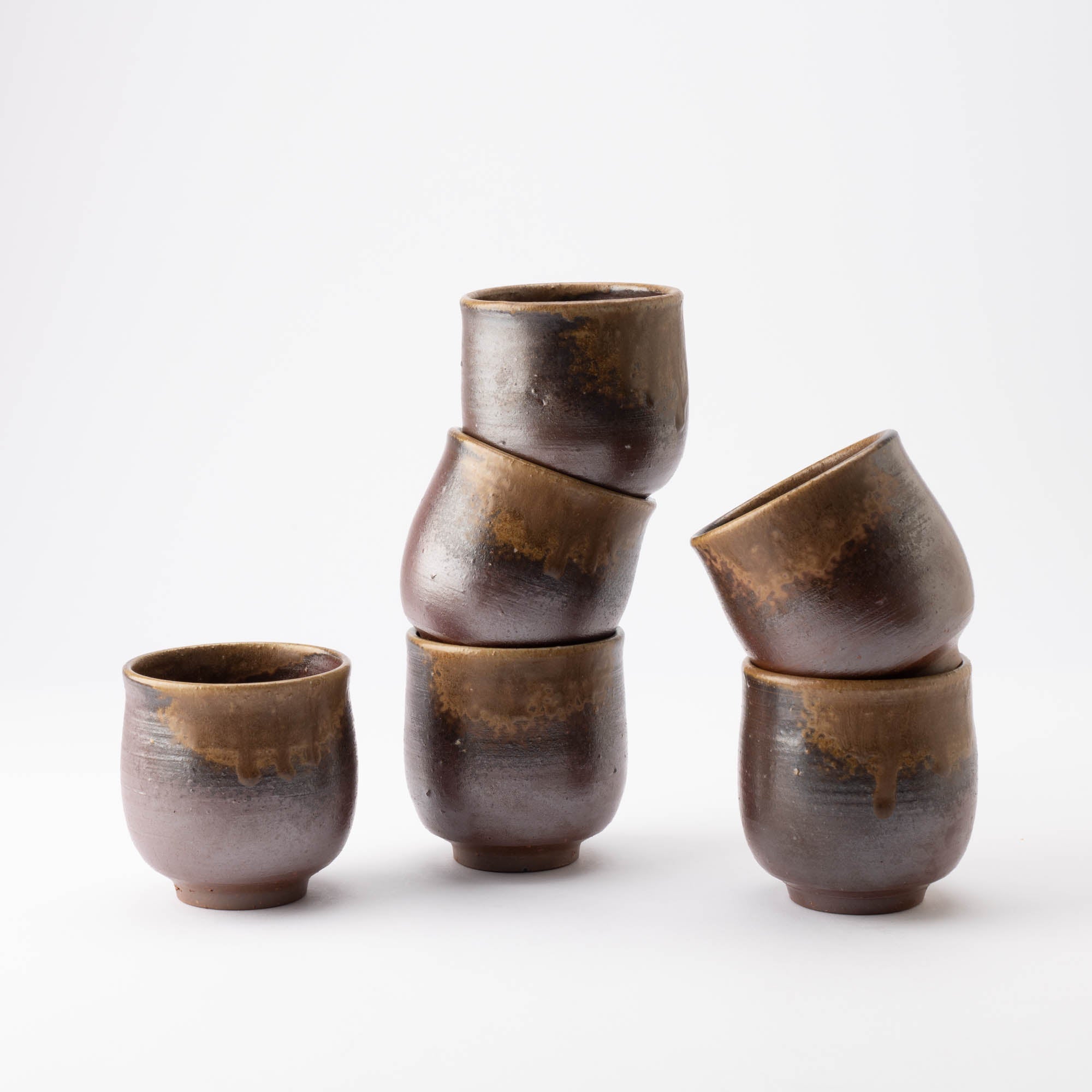 Hozan Kiln Goma Bizen Ware Japanese Teacup Pair - MUSUBI KILN - Quality Japanese Tableware and Gift