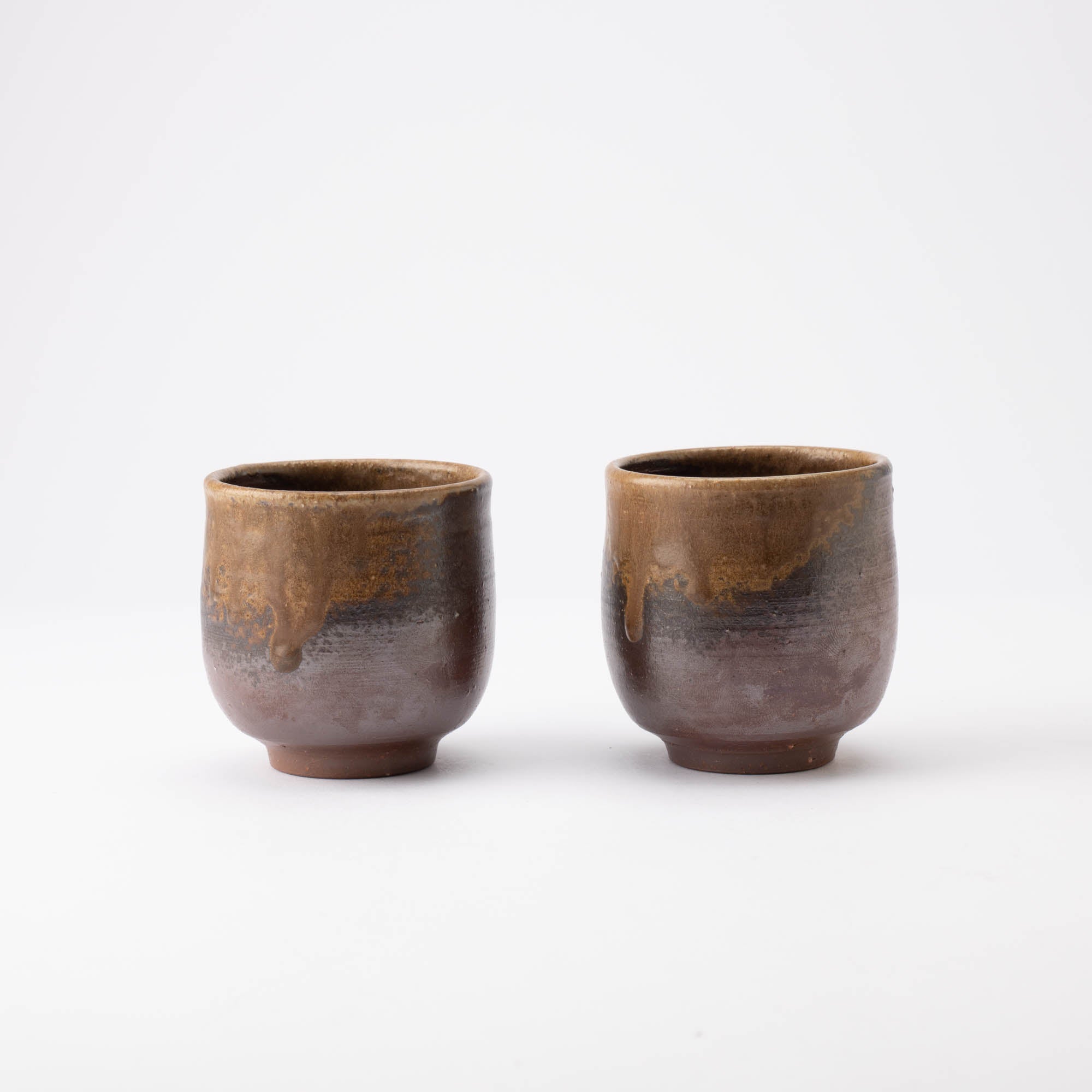 Hozan Kiln Goma Bizen Ware Japanese Teacup Pair - MUSUBI KILN - Quality Japanese Tableware and Gift