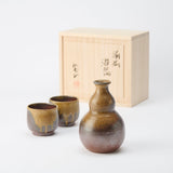 Hozan Kiln Goma Gourd‐shaped Bizen Ware Sake Set - MUSUBI KILN - Quality Japanese Tableware and Gift