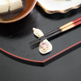 Hozan Kiln Hibiscus and Gourd Kyo Ware Chopstick Rest Set - MUSUBI KILN - Quality Japanese Tableware and Gift