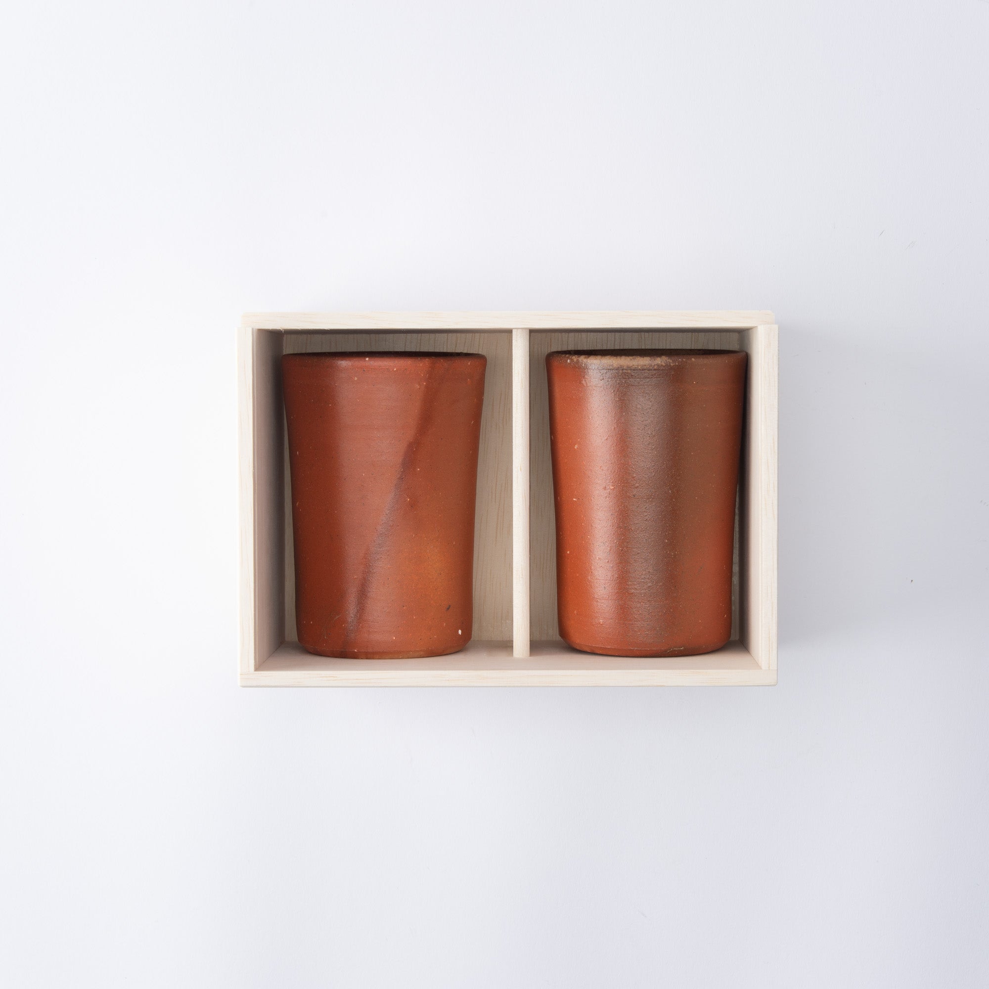 Hozan Kiln Hidasuki and Goma Bizen Ware Beer Tumbler Pair - MUSUBI KILN - Quality Japanese Tableware and Gift