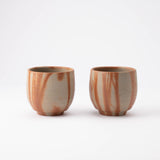 Hozan Kiln Hidasuki Bizen Ware Japanese Teacup Pair - MUSUBI KILN - Quality Japanese Tableware and Gift