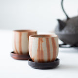 Hozan Kiln Hidasuki Bizen Ware Japanese Teacup Pair - MUSUBI KILN - Quality Japanese Tableware and Gift