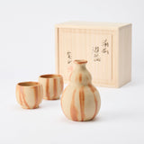 Hozan Kiln Hidasuki Gourd‐shaped Bizen Ware Sake Set - MUSUBI KILN - Quality Japanese Tableware and Gift