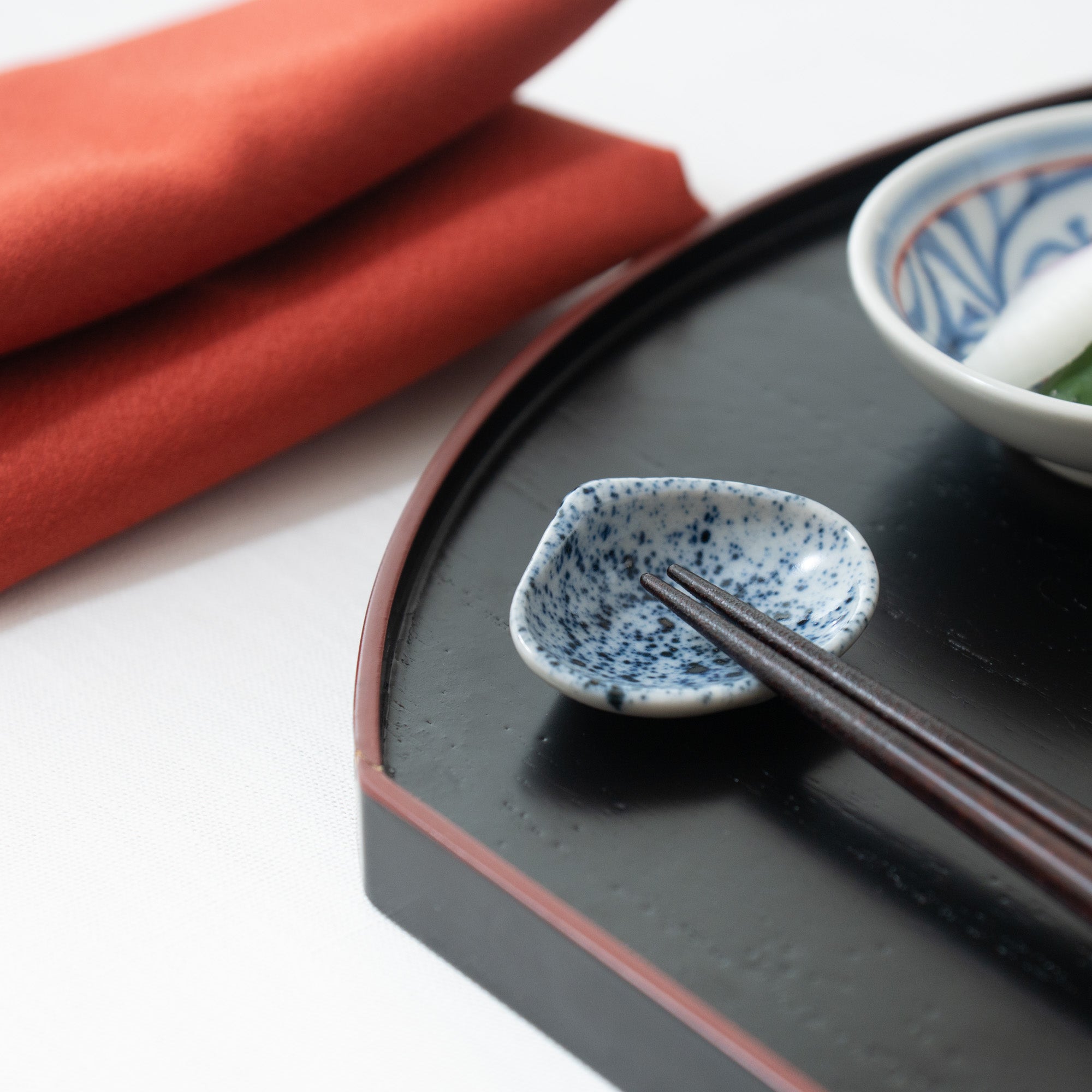 Hozan Kiln Ink - Sprayed Shell Kyo Ware Chopstick Rest Set - MUSUBI KILN - Quality Japanese Tableware and Gift