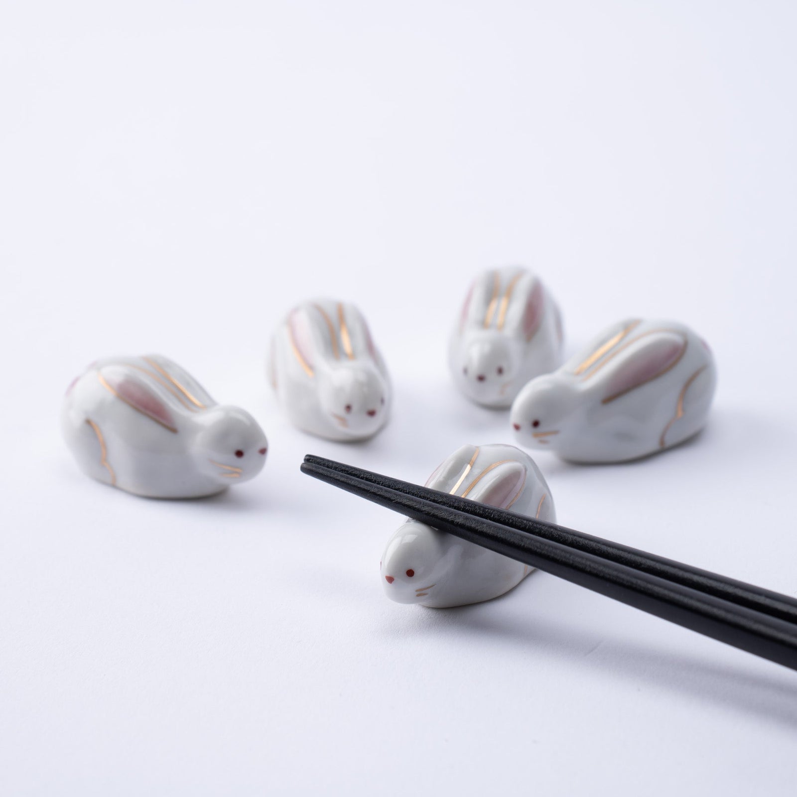 Sakura Rabbit Chopstick Rest Set