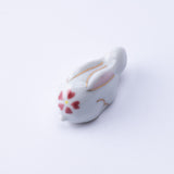 Hozan Kiln Sakura Rabbit Kyo Ware Chopstick Rest Set - MUSUBI KILN - Quality Japanese Tableware and Gift