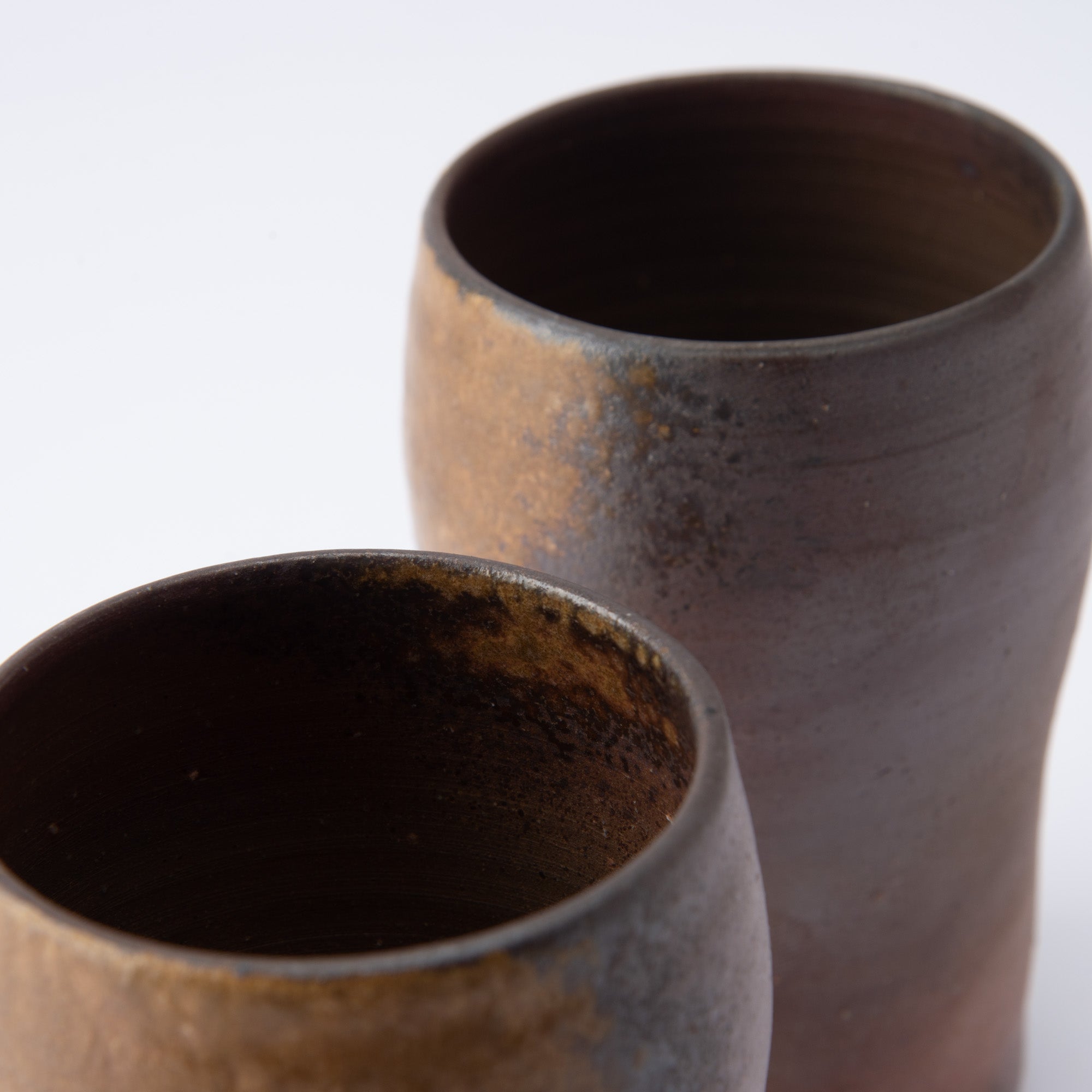 Hozan Kiln Sangiri and Goma Bizen Ware Beer Tumbler Pair - MUSUBI KILN - Quality Japanese Tableware and Gift