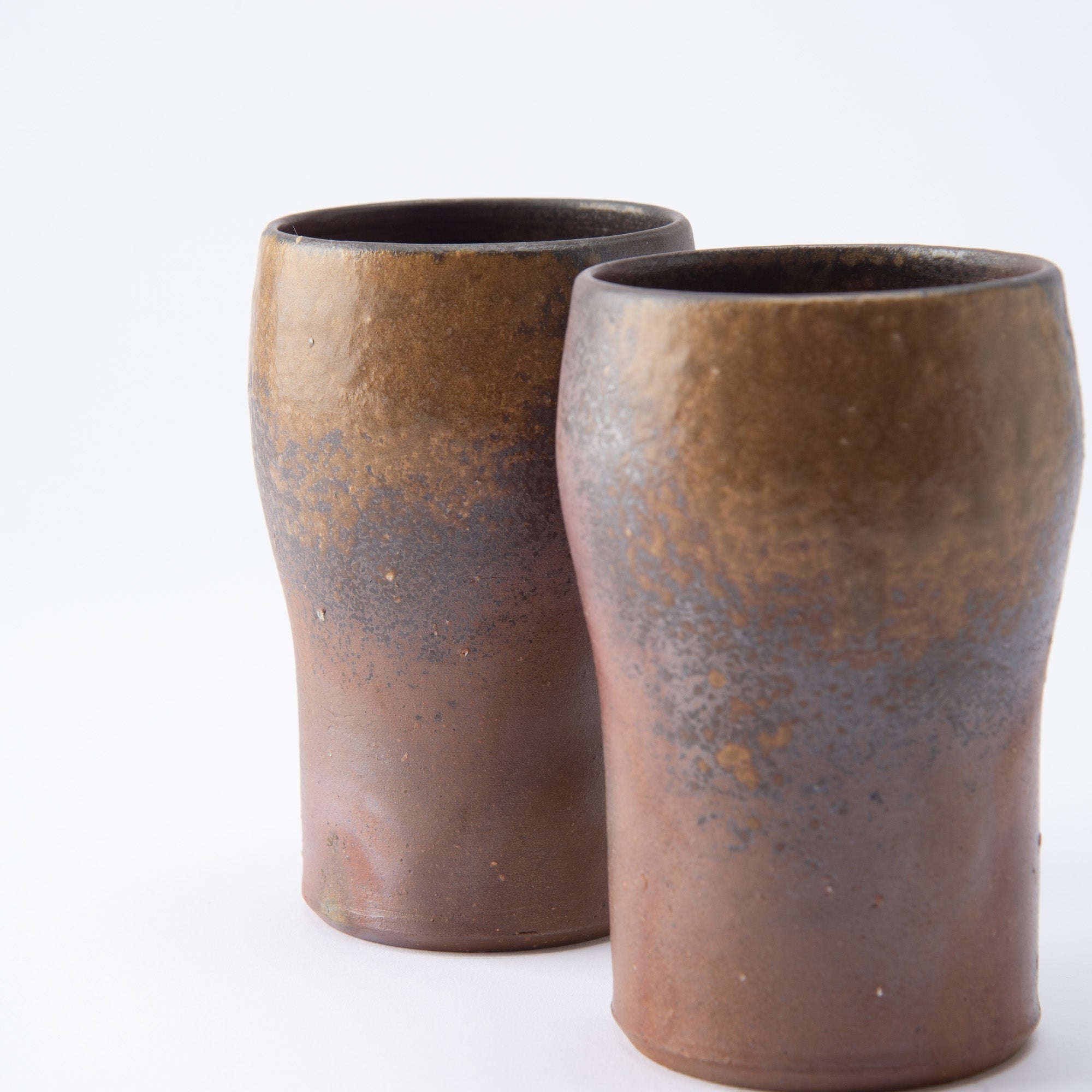 Hozan Kiln Sangiri and Goma Bizen Ware Beer Tumbler Pair - MUSUBI KILN - Quality Japanese Tableware and Gift