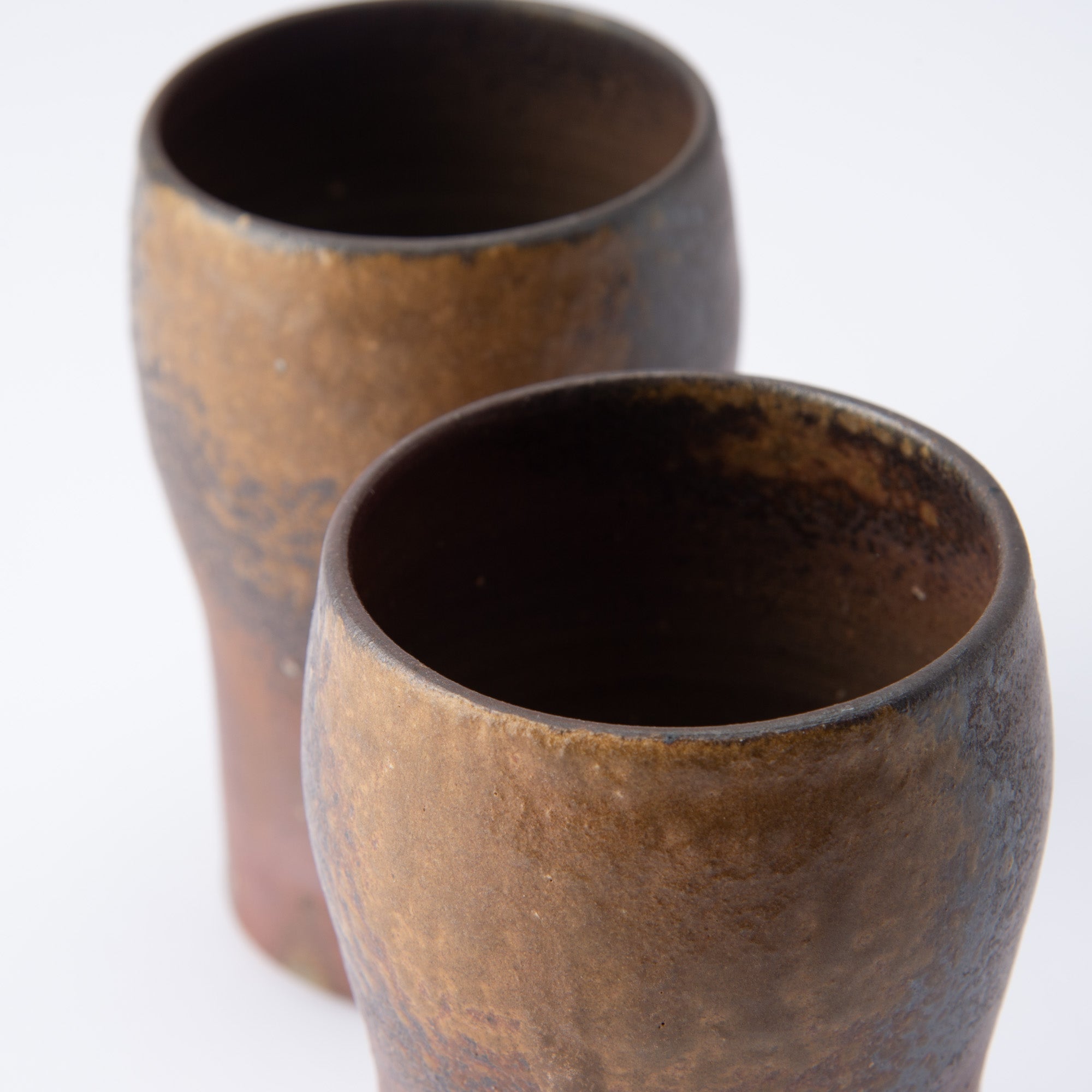 Hozan Kiln Sangiri and Goma Bizen Ware Beer Tumbler Pair - MUSUBI KILN - Quality Japanese Tableware and Gift