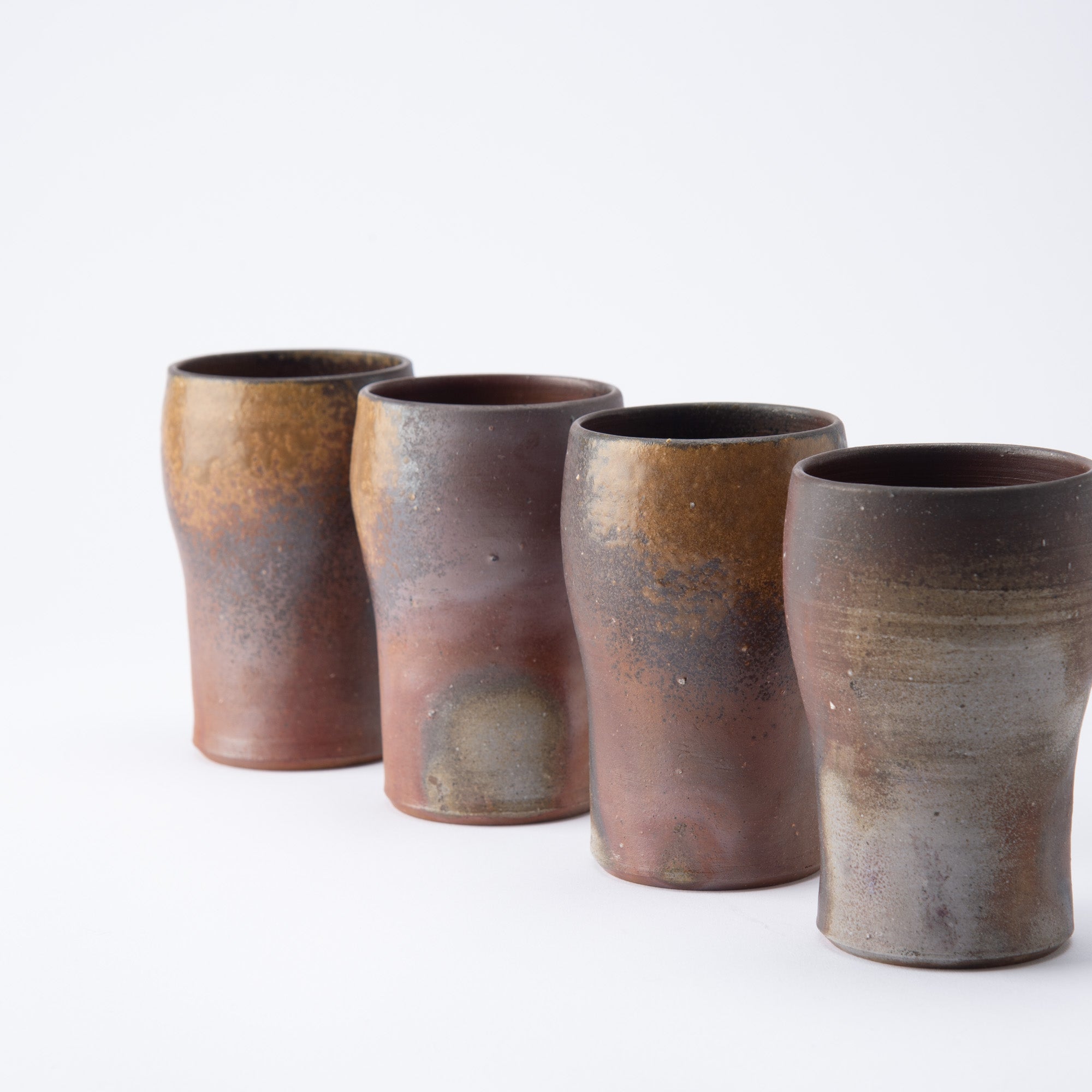 Hozan Kiln Sangiri and Goma Bizen Ware Beer Tumbler Pair - MUSUBI KILN - Quality Japanese Tableware and Gift