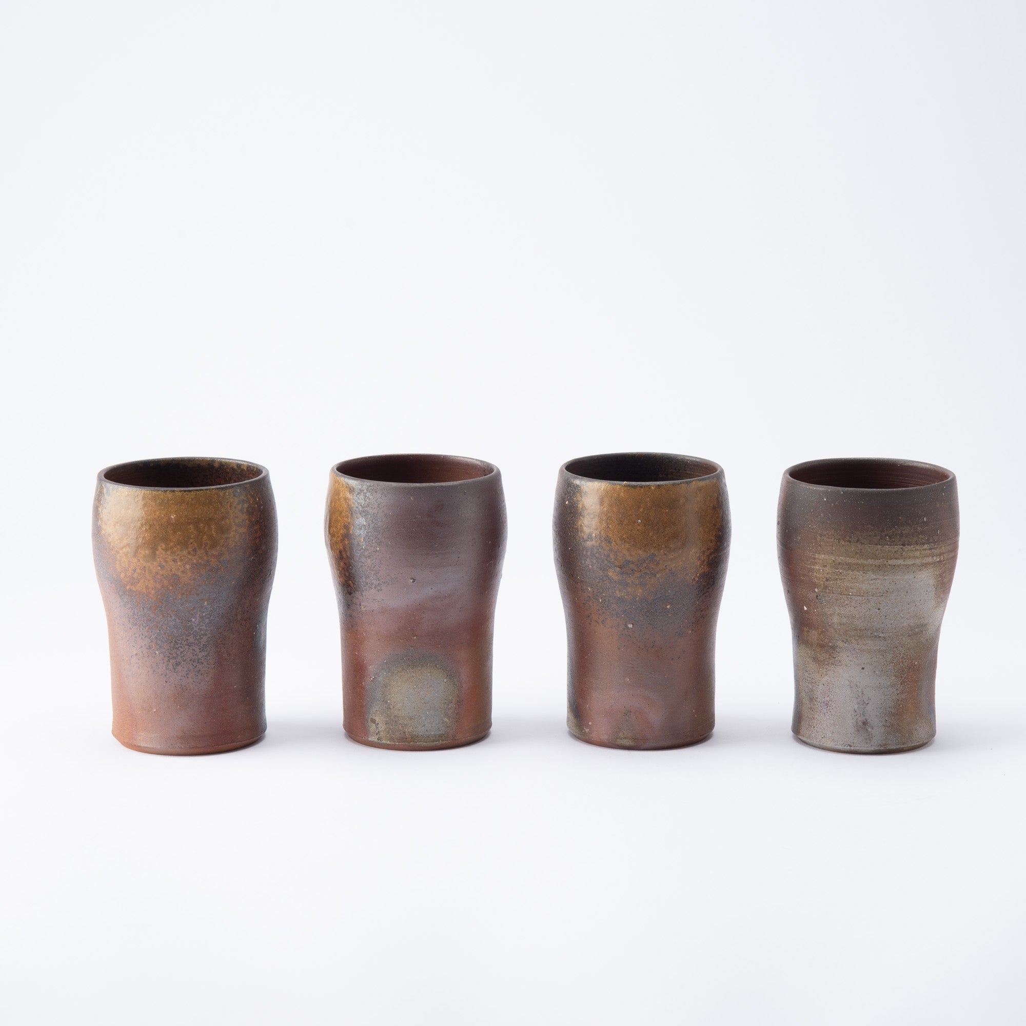 Hozan Kiln Sangiri and Goma Bizen Ware Beer Tumbler Pair - MUSUBI KILN - Quality Japanese Tableware and Gift