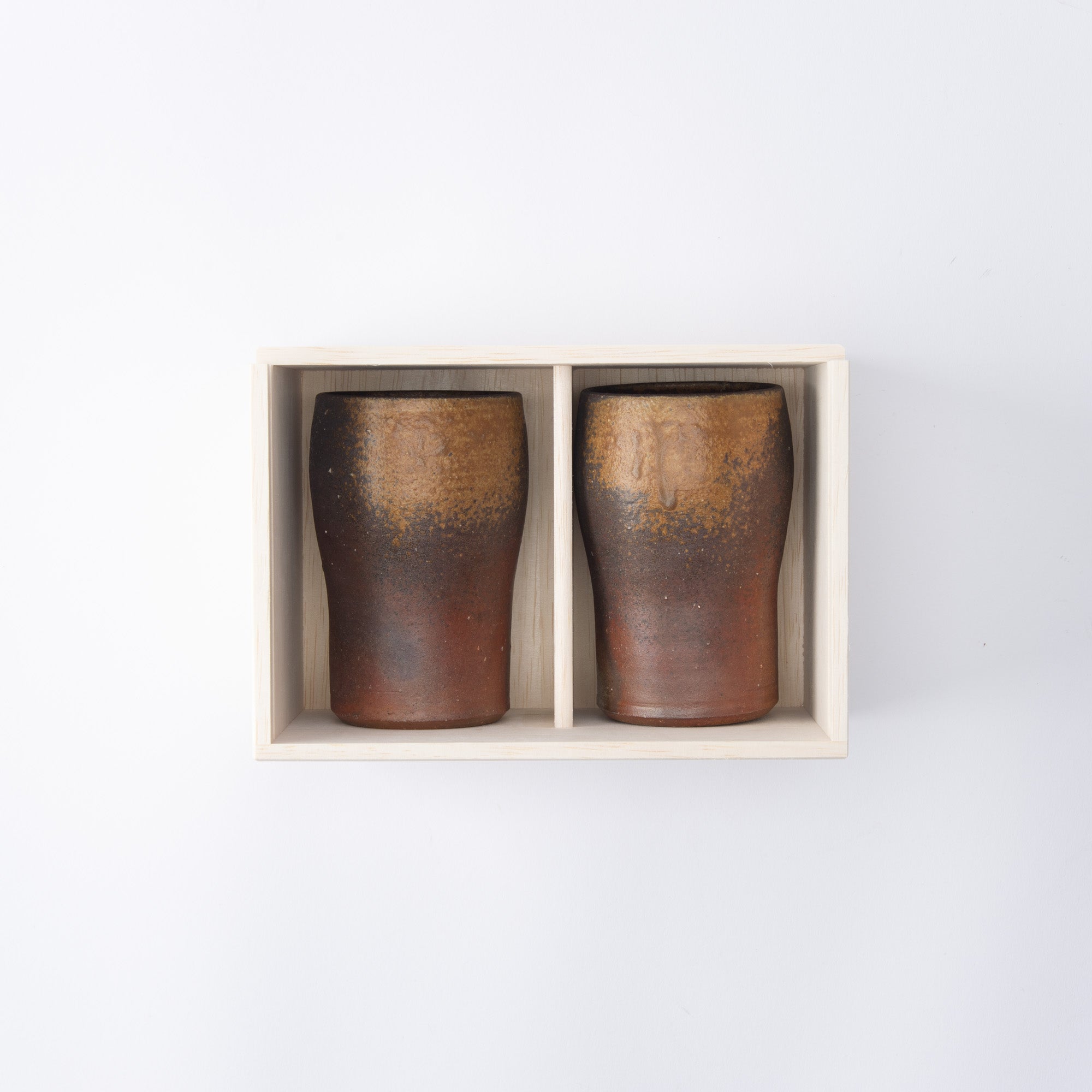 Hozan Kiln Sangiri and Goma Bizen Ware Beer Tumbler Pair - MUSUBI KILN - Quality Japanese Tableware and Gift