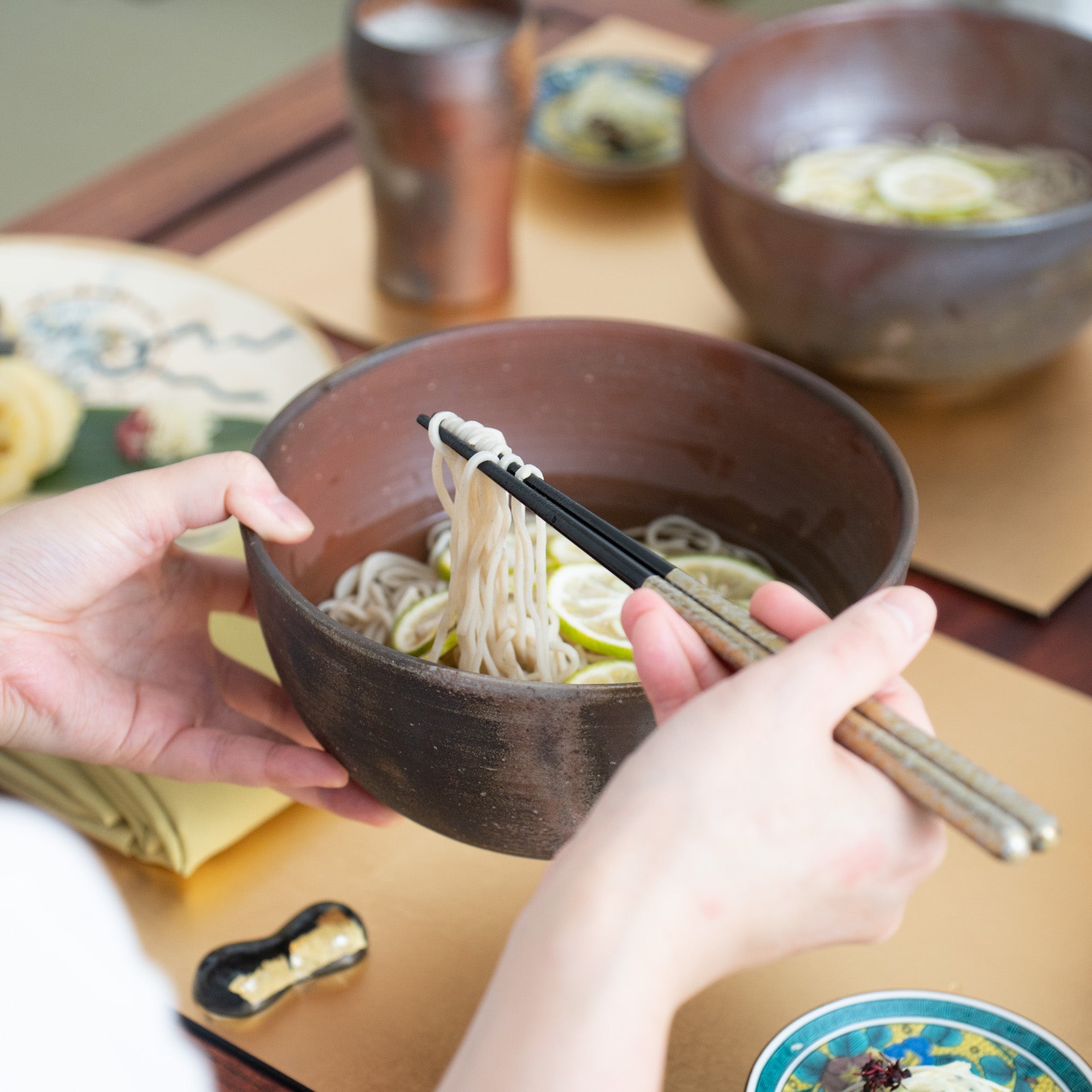 Hozan Kiln Sangiri Bizen Ware Donburi Bowl L - MUSUBI KILN - Quality Japanese Tableware and Gift