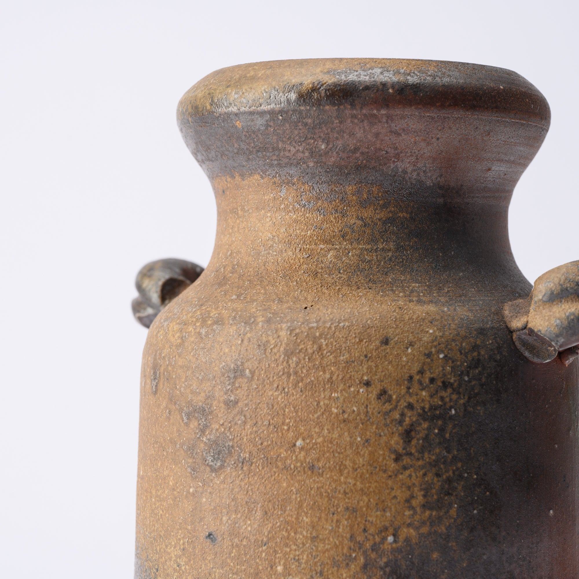 Hozan Kiln Sangiri Bizen Ware Eared Flower Vase - MUSUBI KILN - Quality Japanese Tableware and Gift