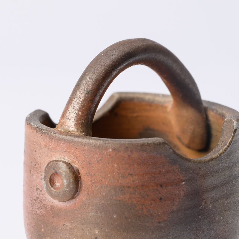 Hozan Kiln Sangiri Bizen Ware Toothpick Holder with Handle - MUSUBI KILN - Quality Japanese Tableware and Gift