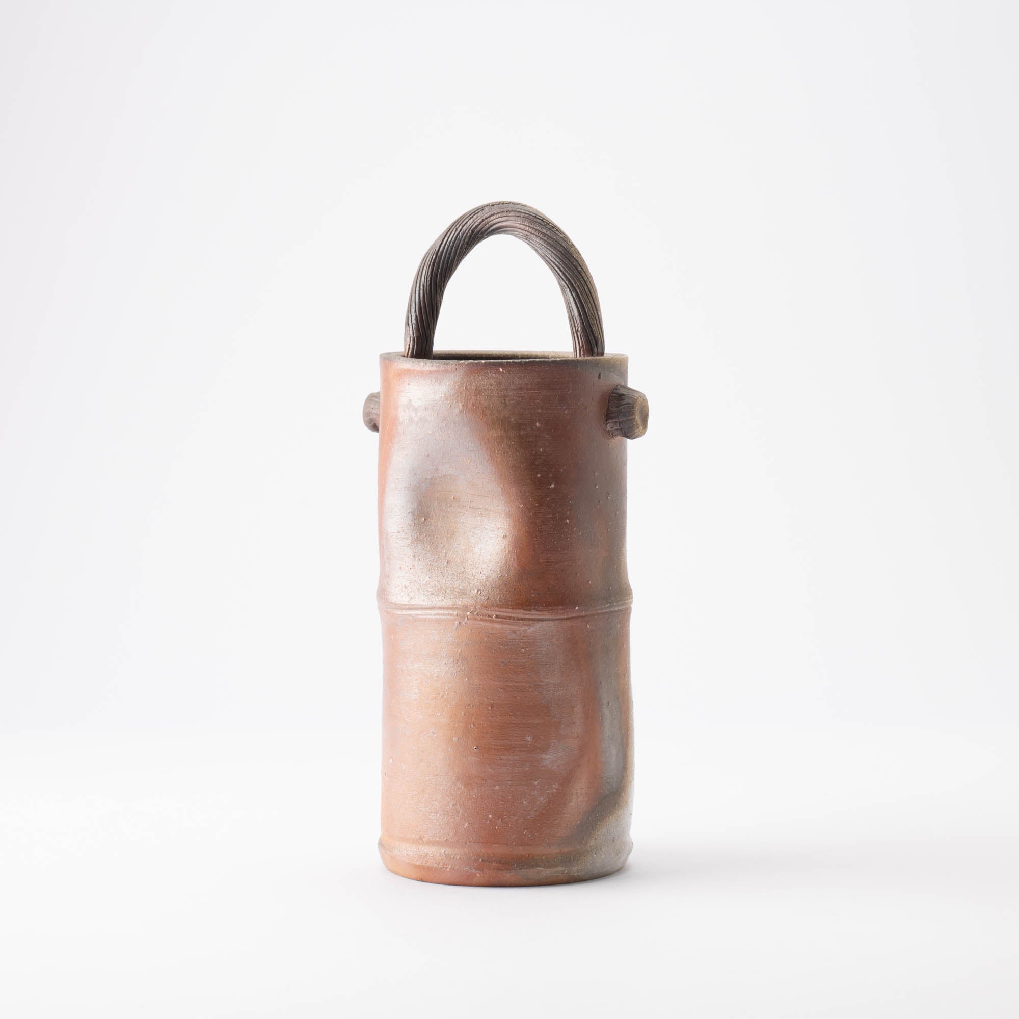 Hozan Kiln Sangiri Bizen Ware Vase With Handle - MUSUBI KILN - Quality Japanese Tableware and Gift