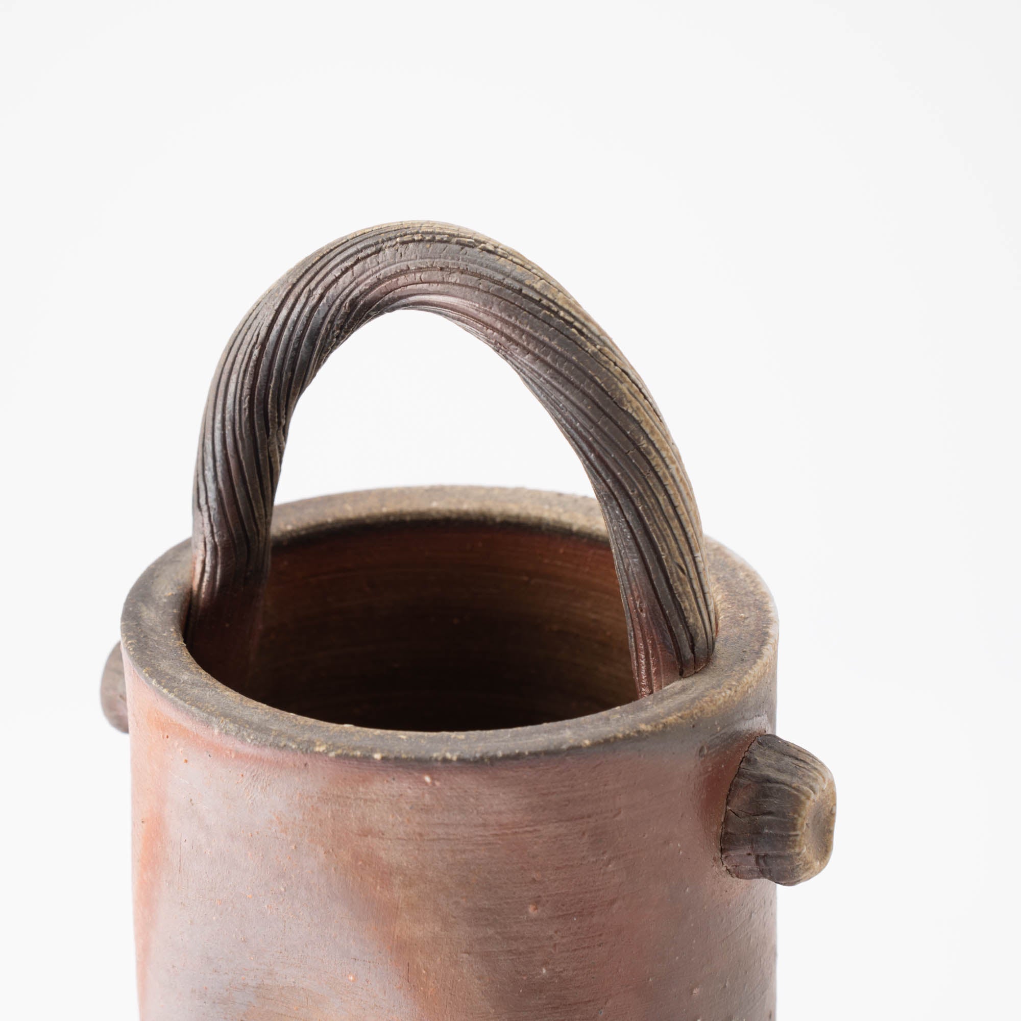 Hozan Kiln Sangiri Bizen Ware Vase With Handle - MUSUBI KILN - Quality Japanese Tableware and Gift