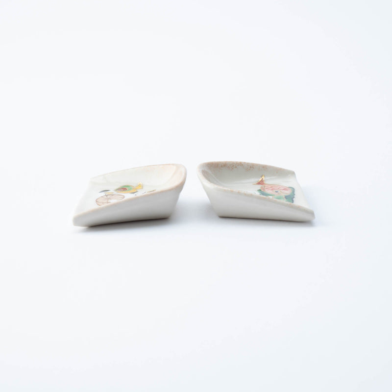 Hozan Kiln Twin Lucky Gods Cats Kyo Ware Chopstick Rest Set - MUSUBI KILN - Quality Japanese Tableware and Gift