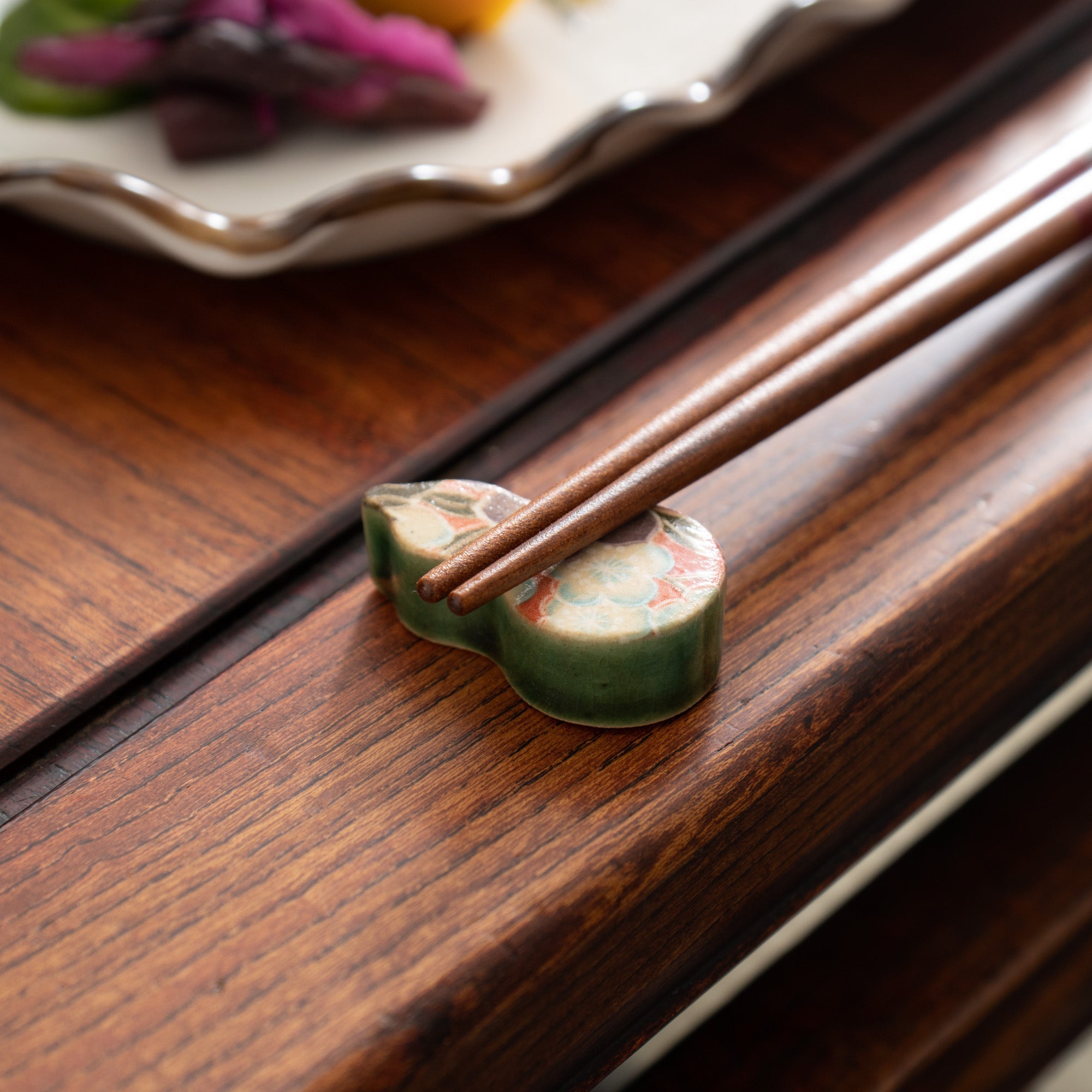 Ihoshiro Kiln Gourd Mino Ware Chopstick Rest - MUSUBI KILN - Quality Japanese Tableware and Gift