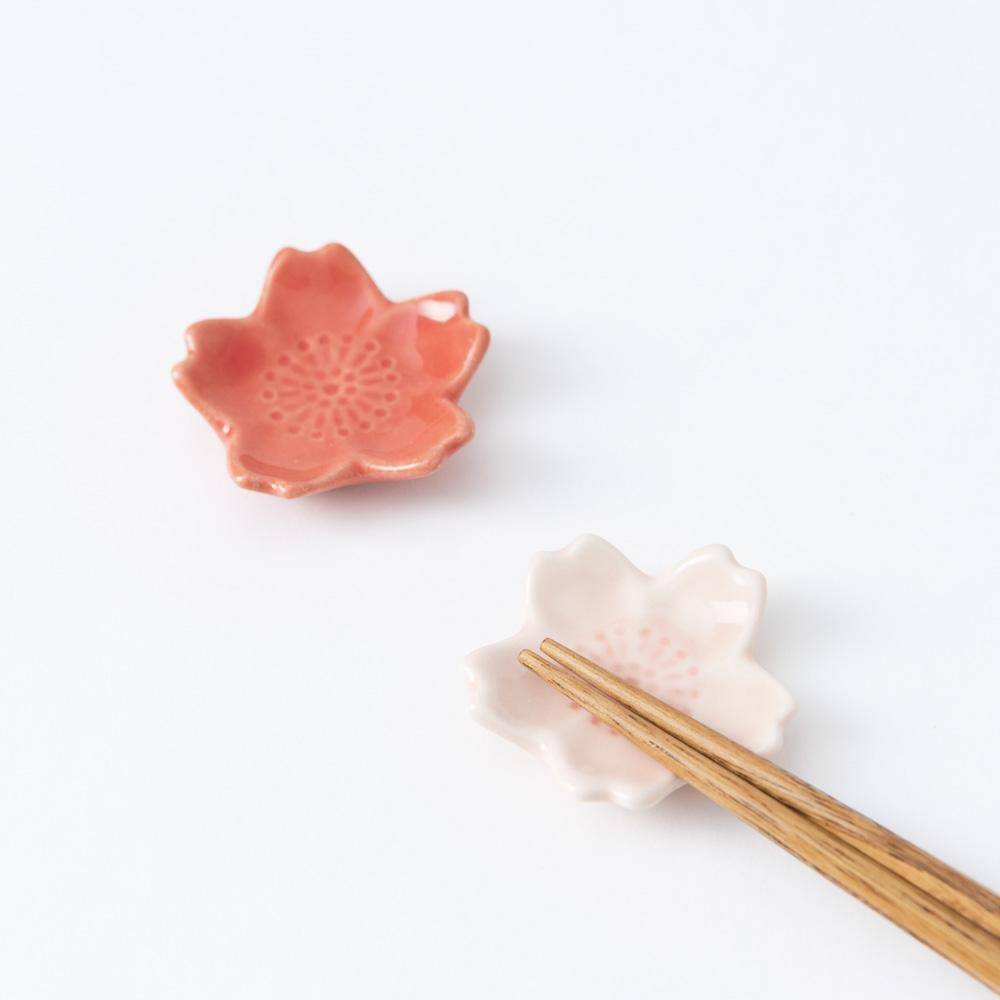 Ihoshiro Kiln Sakura Mino Ware Chopstick Rest - MUSUBI KILN - Quality Japanese Tableware and Gift