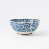 Indigo Arabesque Mino Ware Donburi Bowl L - MUSUBI KILN - Quality Japanese Tableware and Gift