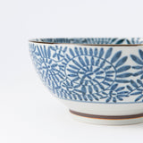 Indigo Arabesque Mino Ware Donburi Bowl L - MUSUBI KILN - Quality Japanese Tableware and Gift