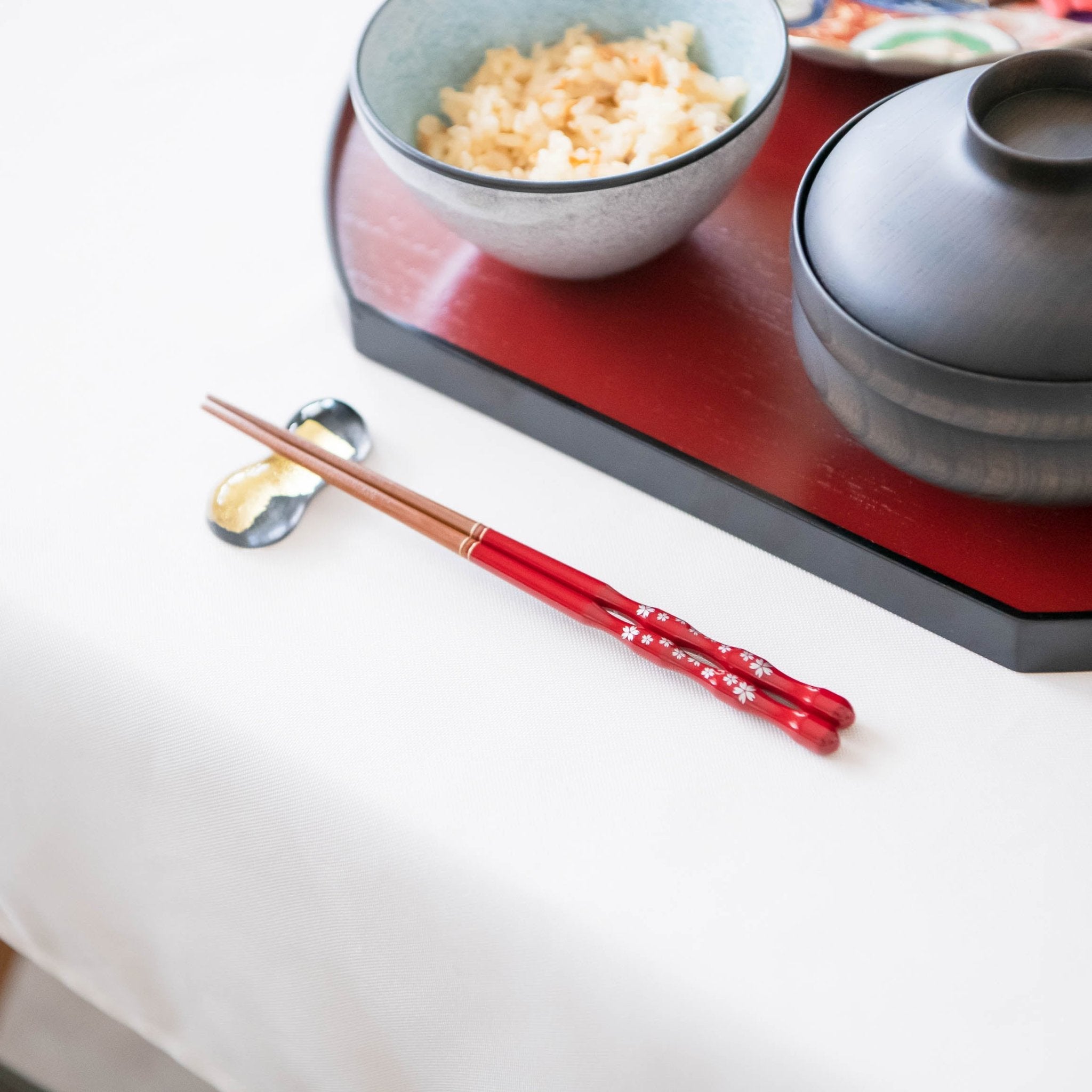 Ishida Weeping Cherry Wakasa Lacquer Chopsticks 20.5 cm/8.1 in or 23 cm/9 in - MUSUBI KILN - Quality Japanese Tableware and Gift