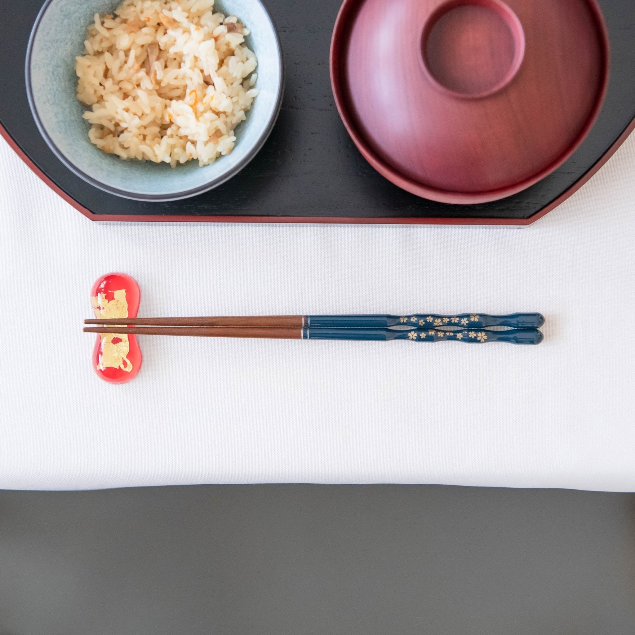 Ishida Weeping Cherry Wakasa Lacquer Chopsticks 20.5 cm/8.1 in or 23 cm/9 in - MUSUBI KILN - Quality Japanese Tableware and Gift